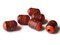 6 18mm Vintage Painted Peruvian Clay Beads - Orange and Purple Tube Beads